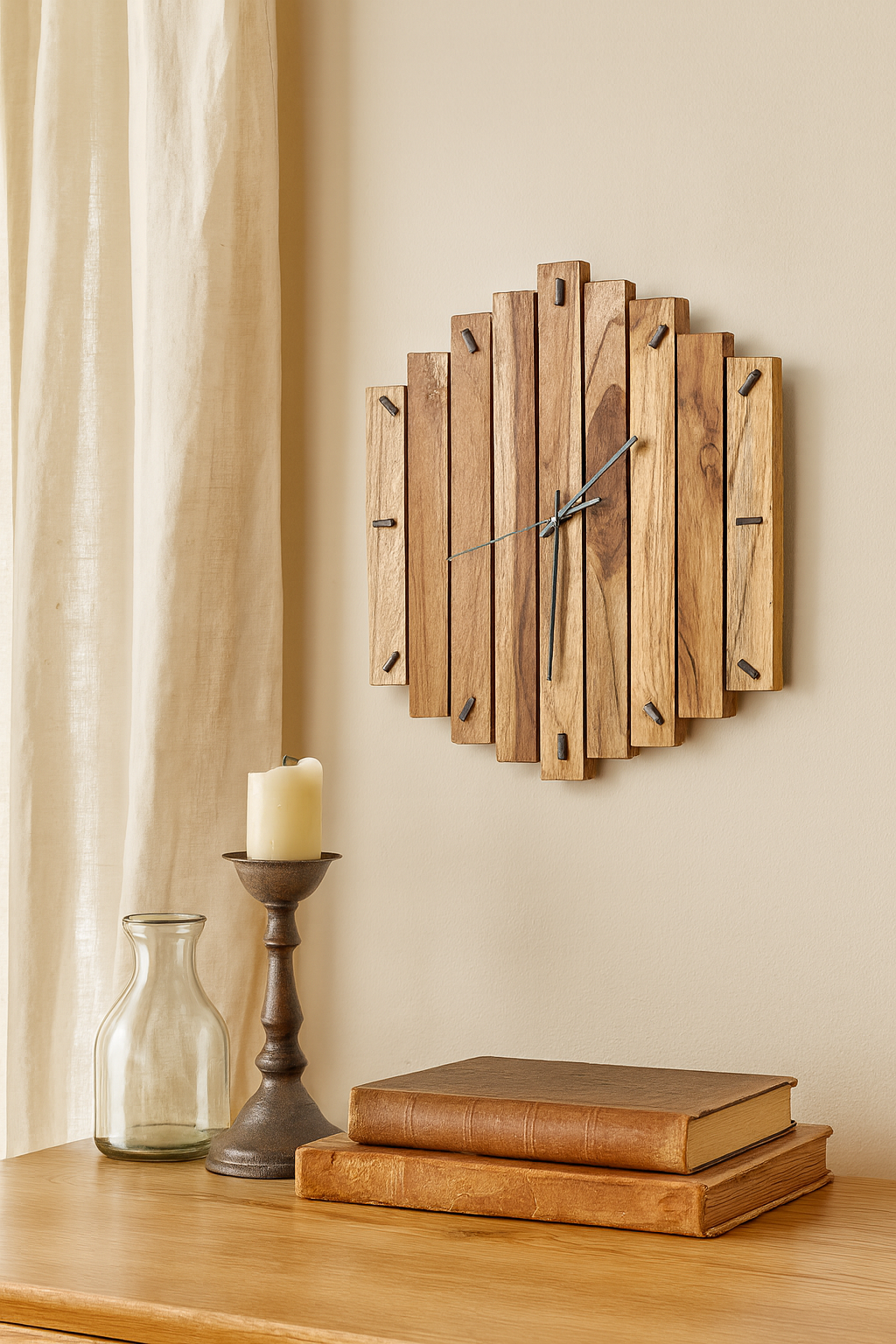 Elegant wooden clock for living room and bedroom – Exoticura