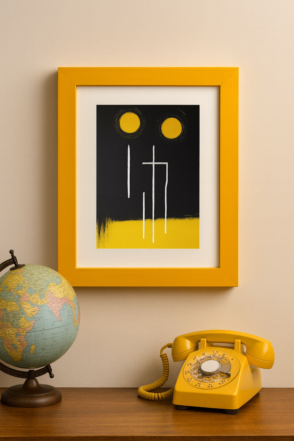 Yellow wooden aura photo frame – Exoticura decor