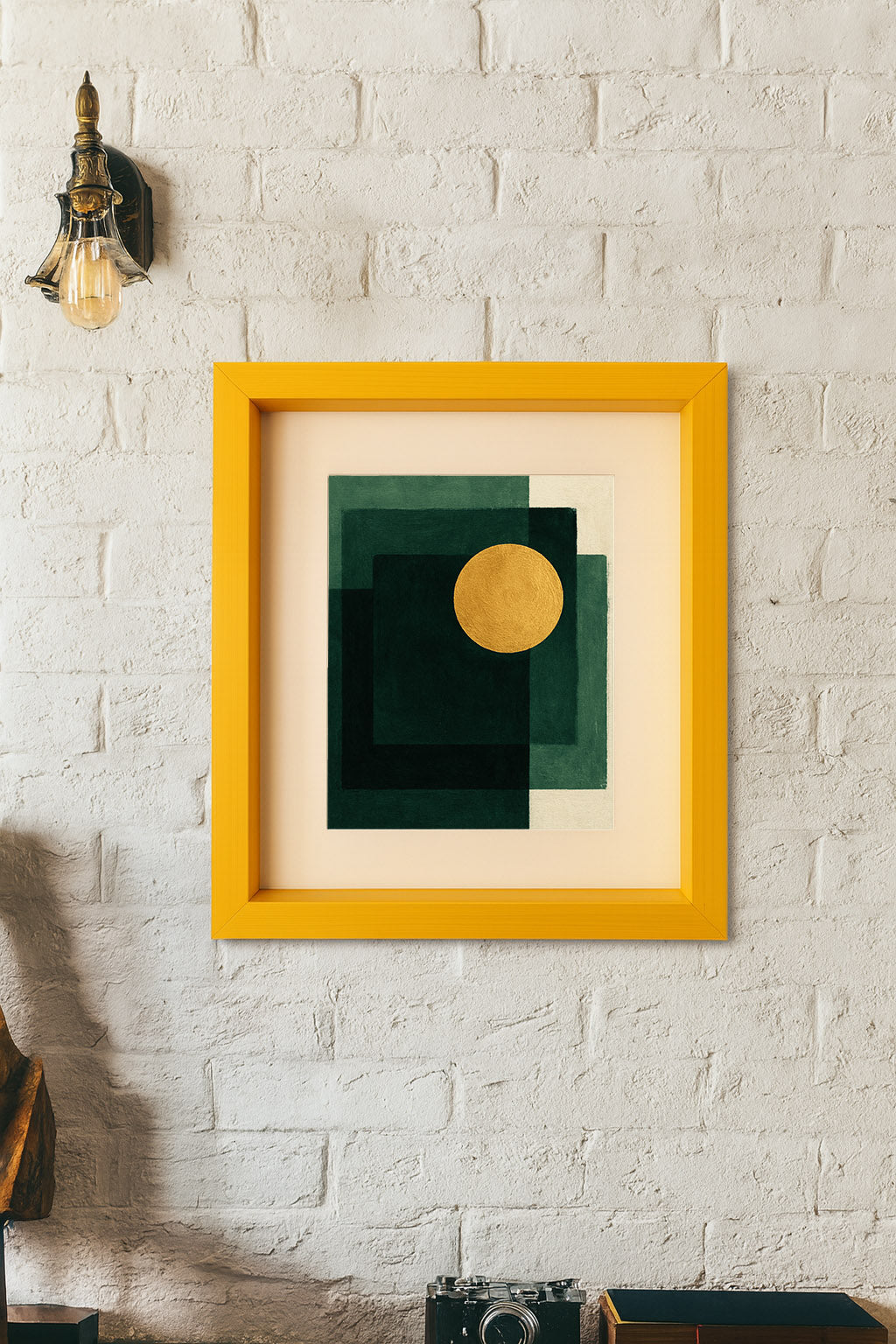 Yellow wooden vista photo frame – Exoticura decor