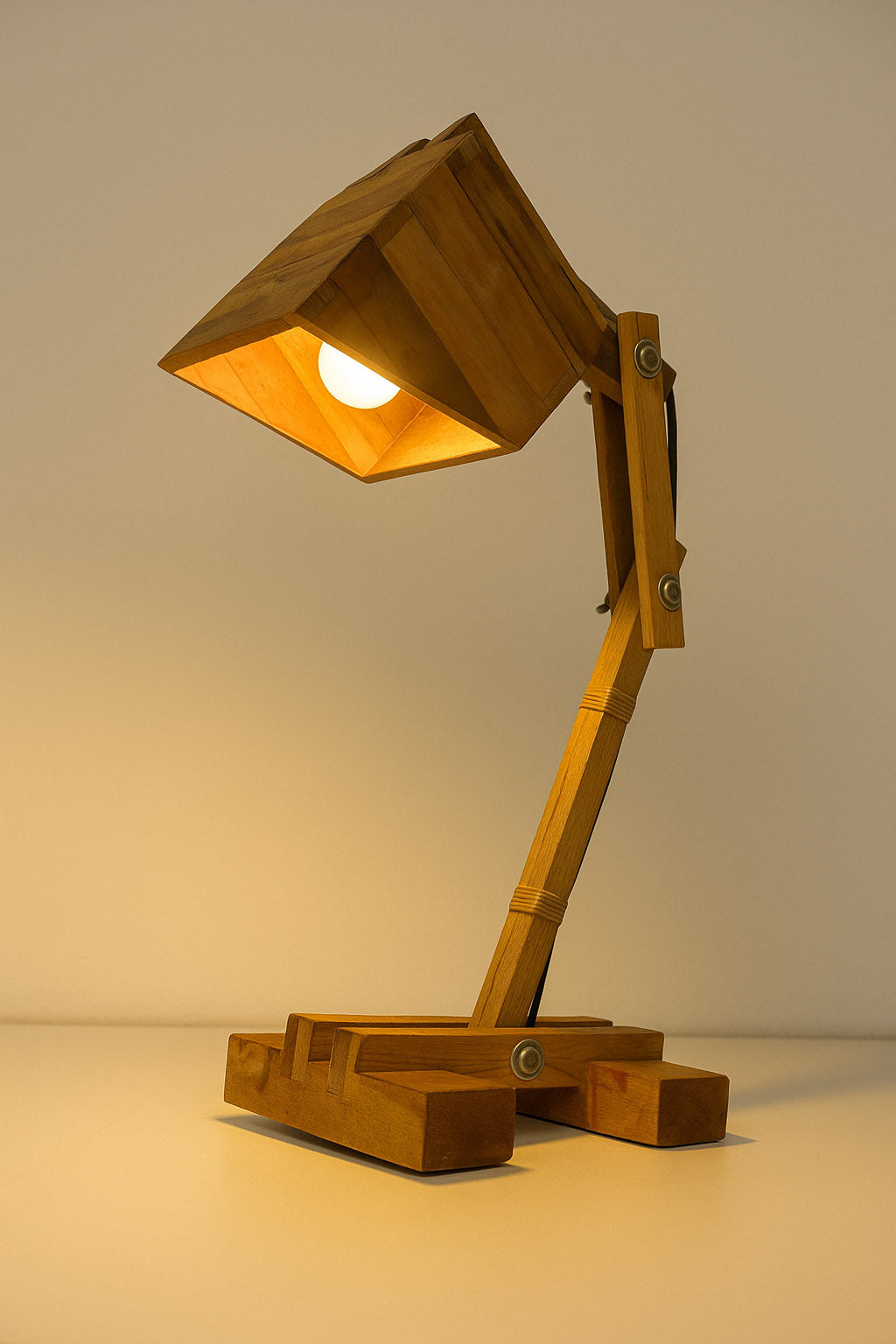 Handmade wooden desk lamp – Exoticura decor
