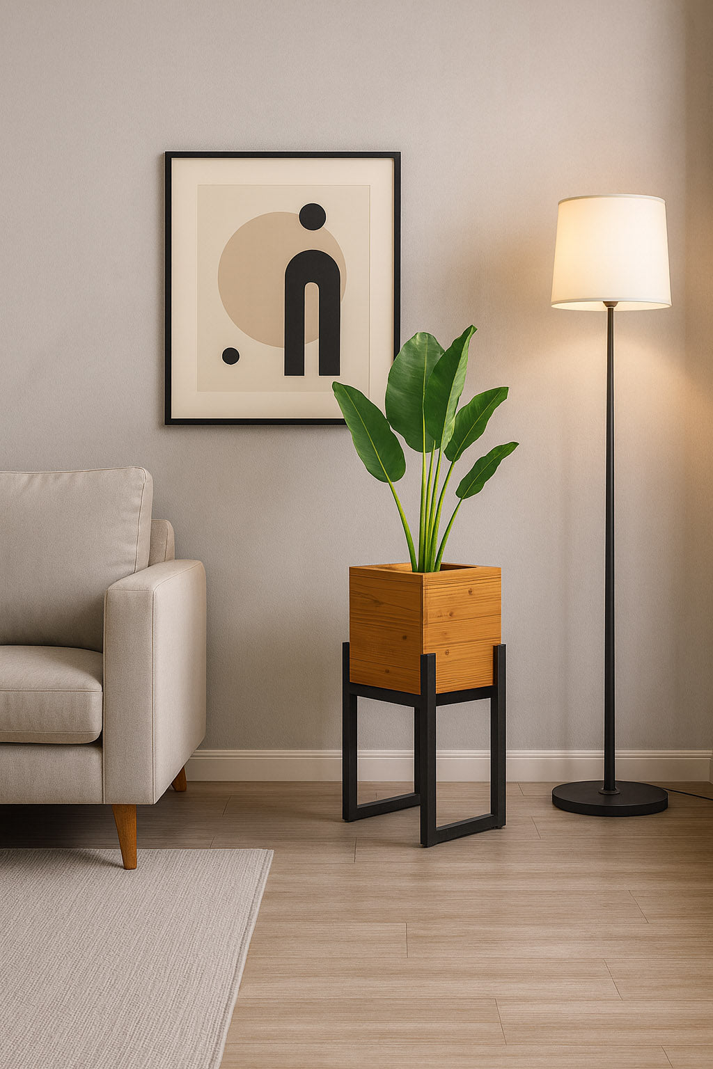 Rectangular pine wood indoor flower pot – Exoticura decor