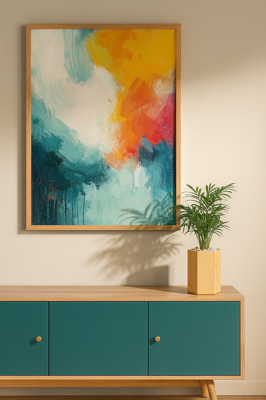 Modern geometric pinewood planter – Exoticura decor