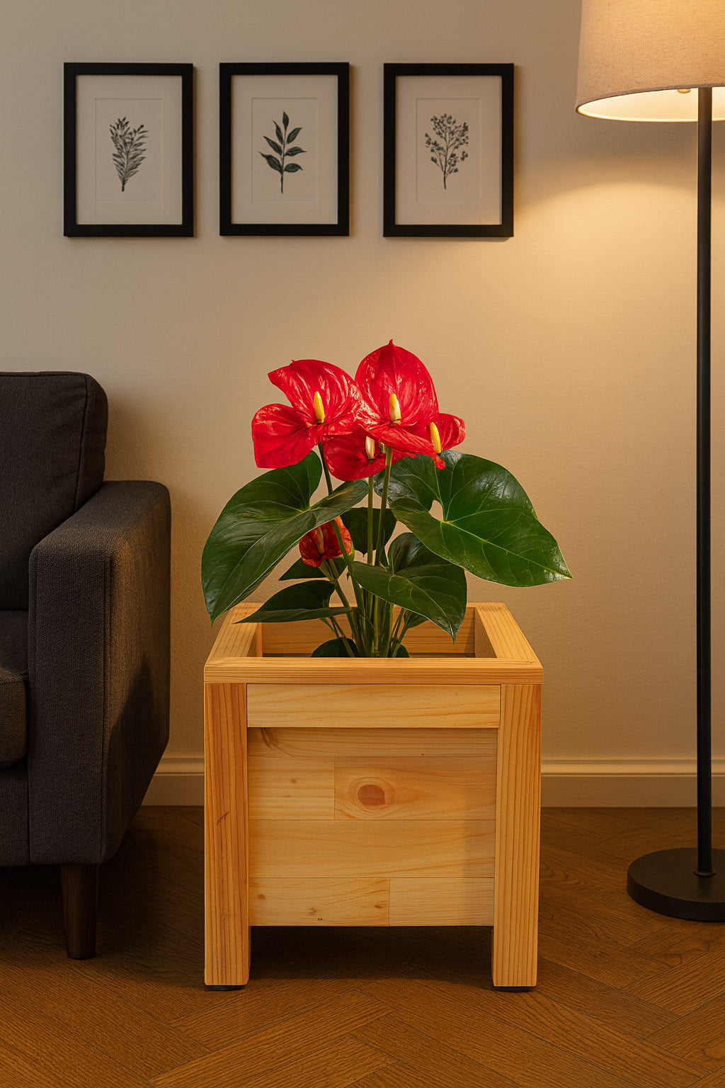 Elegant wooden square planter – Exoticura decor