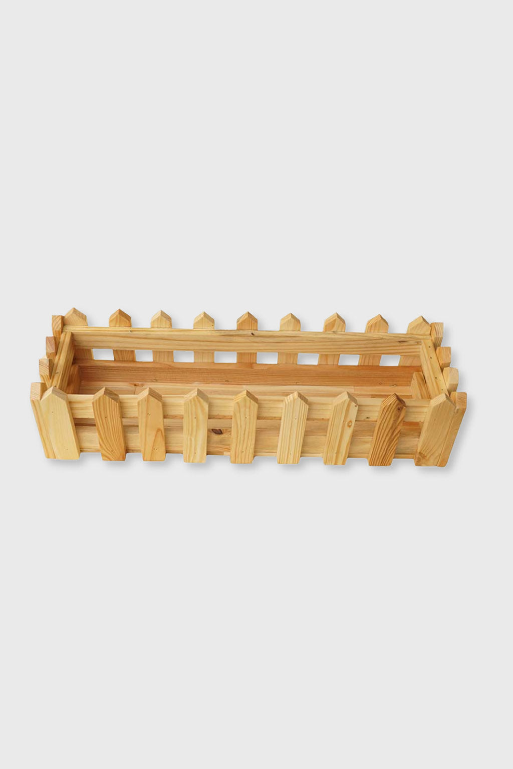 Handcrafted wooden planter with fence design – Exoticura India