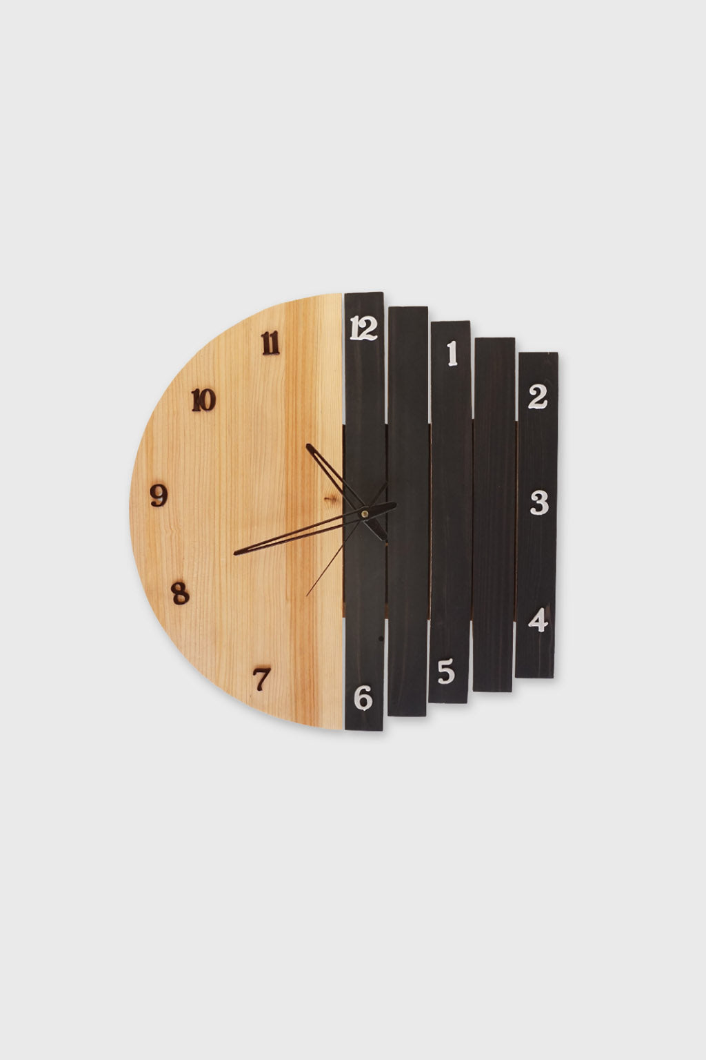 Handcrafted half moon design wall clock – Exoticura decor