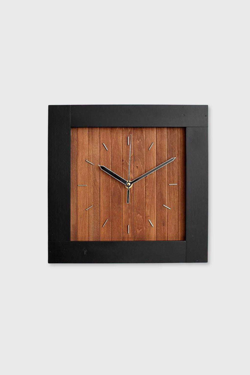 Handcrafted wooden square wall clock black border – Exoticura India