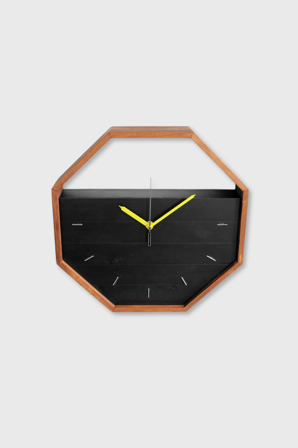 Handcrafted octagon-shaped wooden wall clock – Exoticura India