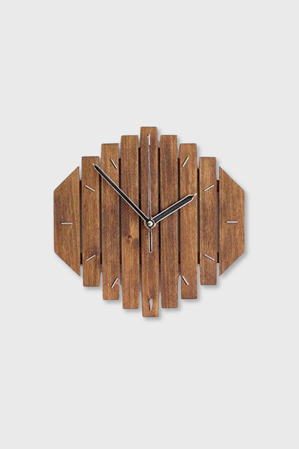 Handcrafted wooden slat design wall clock – Exoticura India