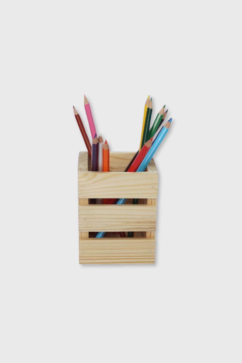 Exoticura artisan-made wooden desk pencil holder