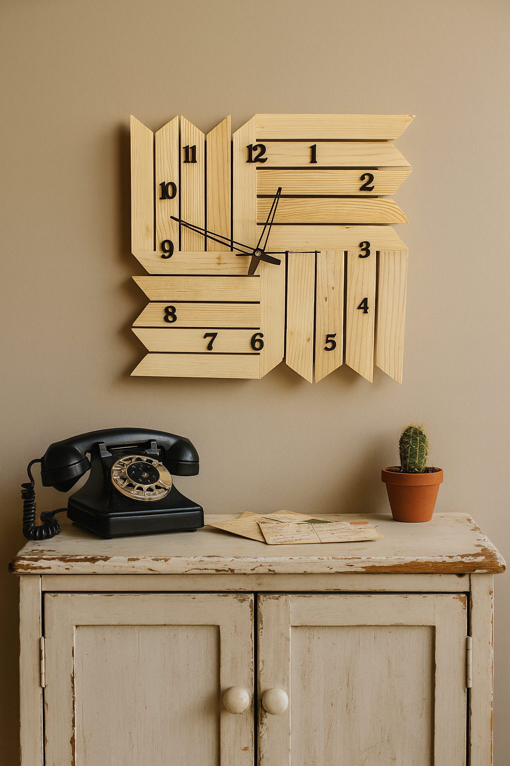 Artistic Swastik pine wood wall clock – Exoticura