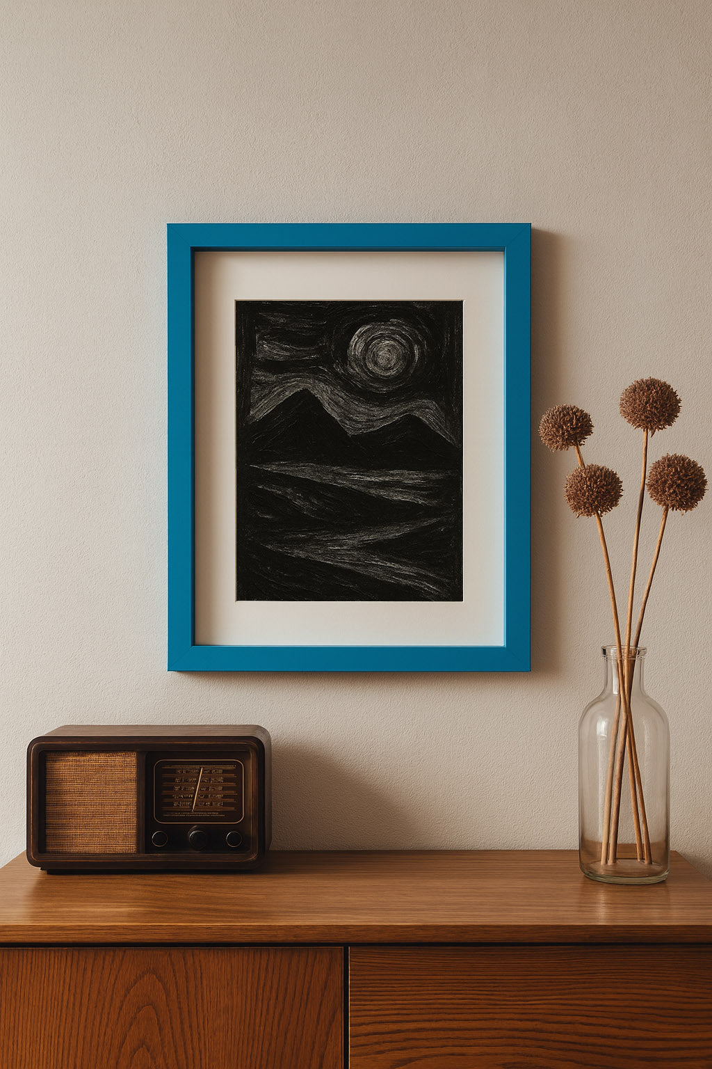 Blue wooden vista photo frame – Exoticura decor